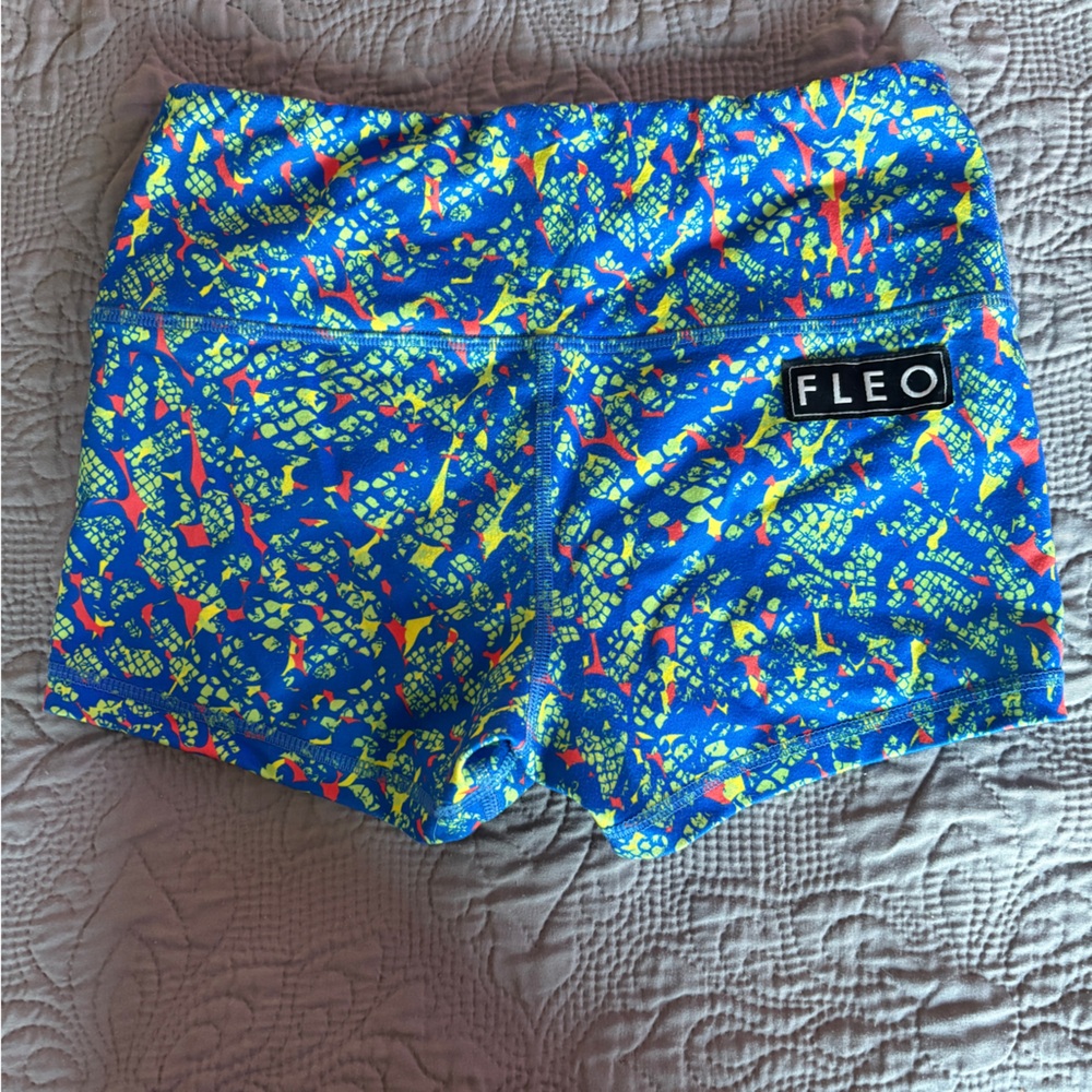 Fleo Blue and Yellow Patterned Shorts